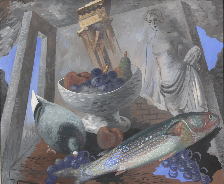 "Natura morta con ruderi e pesce" (dipinto), Severini Gino (1930)